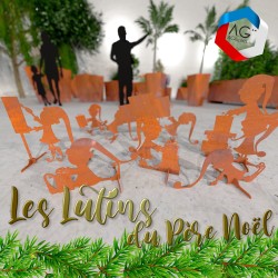 Les lutin du pere Noel, en acier Corten