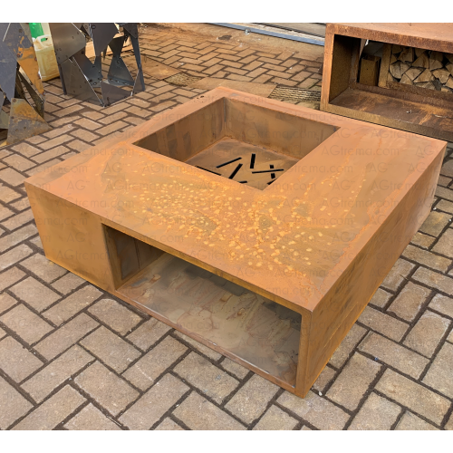 Brasero en acier Corten compŏsĭtus, fabriqué en france - AGtrema